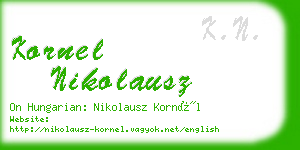 kornel nikolausz business card